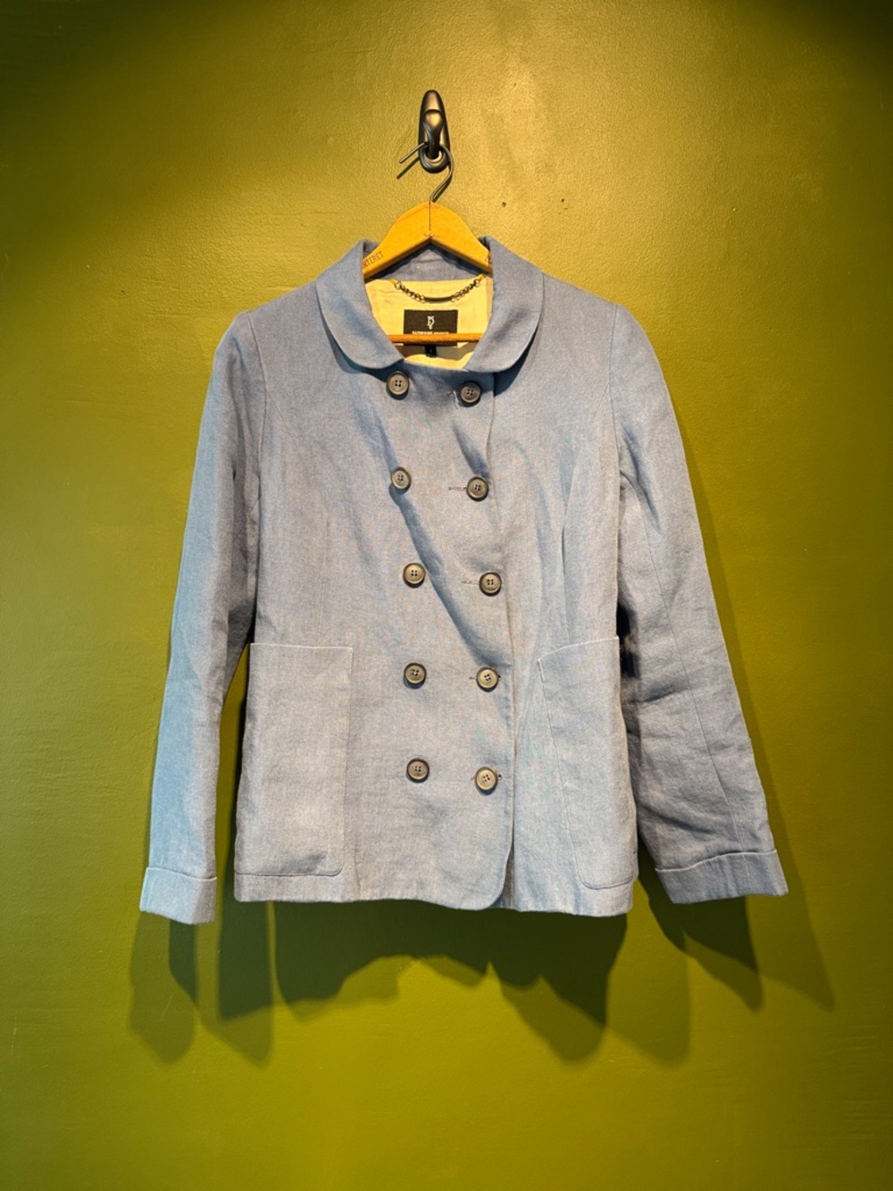 Katherine Hooker Light Blue Linen Double-Breasted Women's Jacket